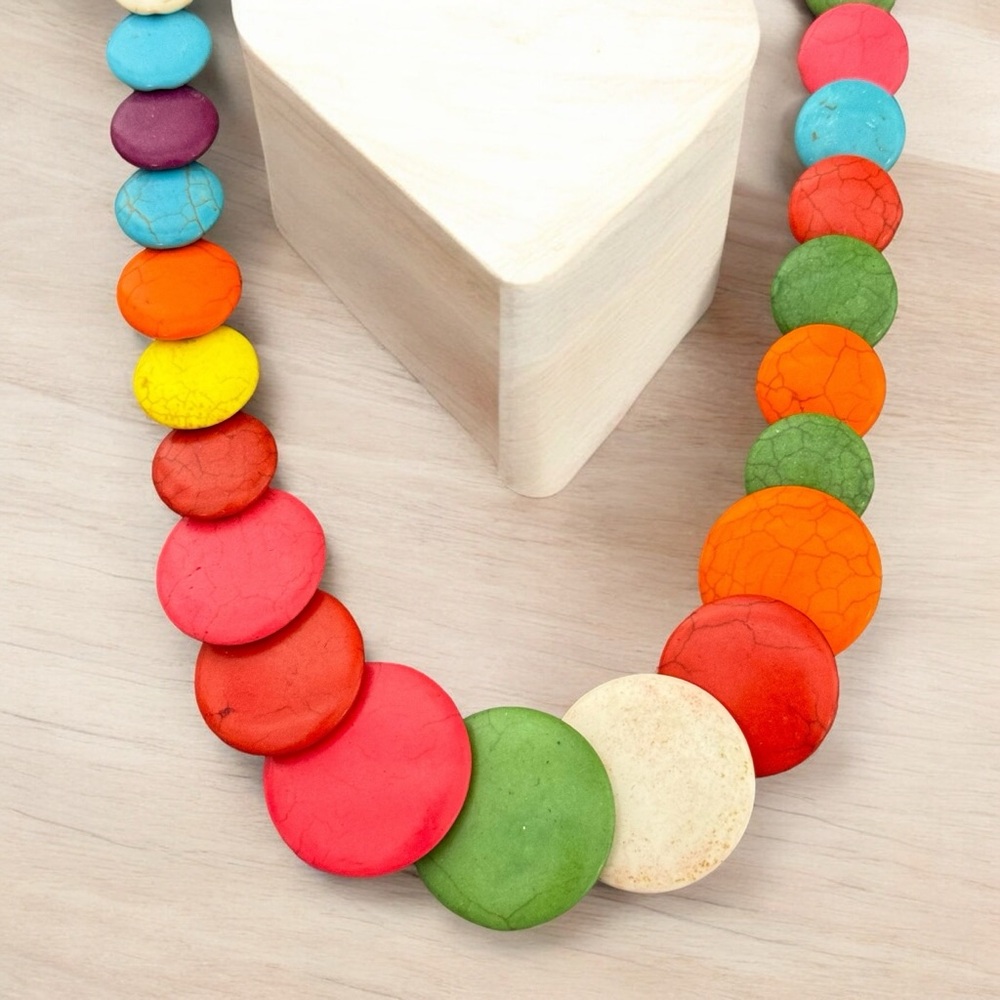 Multicolor Colorblock Polyresin Statement Piece N… - image 1
